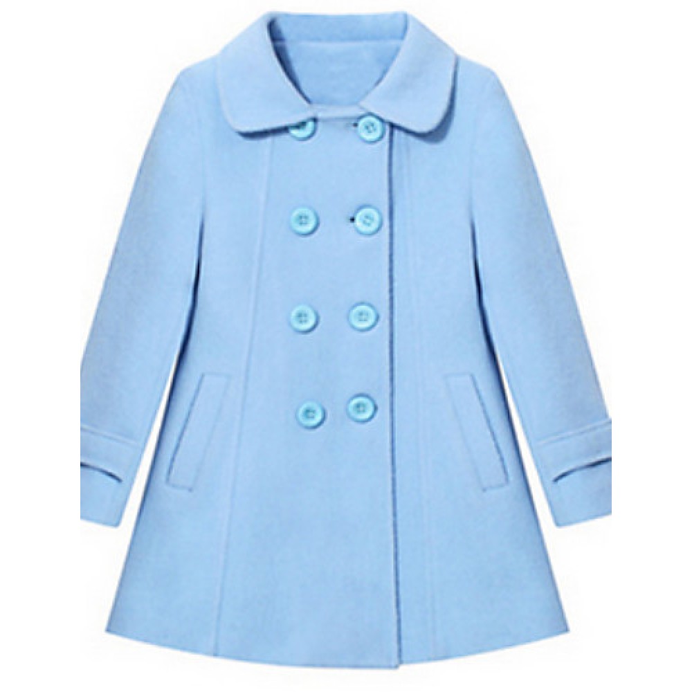 Girl's Jacket & Coat,Wool Winter / Spring / Fall Blue / Red  