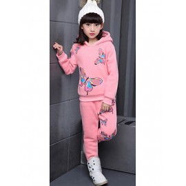 Girl Casual/Daily Floral Sets,Cotton Winter ? Sleeve Clothing Set  