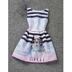 Girl's Pink Dress,Cartoon Polyester Summer  