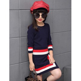 Girl's Casual/Daily Striped Sweater & Cardigan / Clothing Set,Rayon Winter / Spring / Fall Blue / Pink  