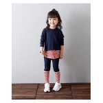 Girl's Casual/Daily Striped Hoodie & Sweatshirt / Pants / Clothing SetCotton Fall Blue  