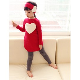 Girl's Summer/Spring/Fall Micro-elastic Medium Long Sleeve Clothing Sets (Cotton)  