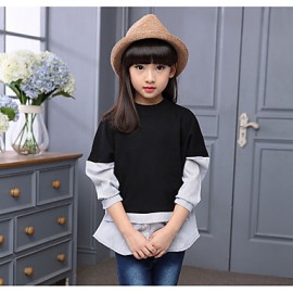 Girl's Casual/Daily Solid Blouse / Clothing SetCotton / Rayon Spring / Fall Black / White  