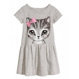 Girl's Beautiful New Cat Printed Dress  