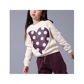 Girl Going out Casual/Daily Solid Print Hoodie & Sweatshirt,Cotton Rayon Winter Spring Fall Long Sleeve  