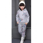 Girl Casual/Daily Floral Sets,Cotton Winter ? Sleeve Clothing Set  