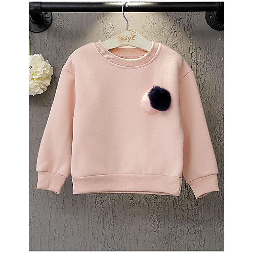 Girl's Casual/Daily Solid Hoodie & SweatshirtCotton Winter / Fall Pink / Yellow  