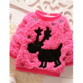 Girl's Fashion Cotton Spring/Fall/Winter Going out/Daily Long Sleeve Cartoon Children Warm Thicken Hoodie Sweatshirt  