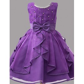 Girl's Purple / Red / White Dress / Clothing Set,Jacquard Polyester Summer  