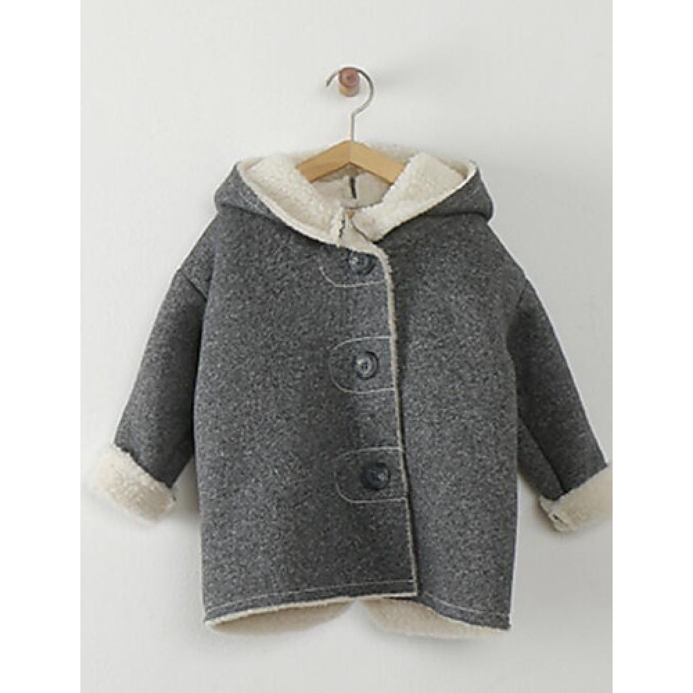 Girl's Casual/Daily Solid Down & Cotton PaddedCotton Winter Gray  