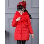 Girl's Casual/Daily Solid Down & Cotton Padded,Polyester Winter Black / Red  