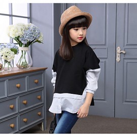 Girl's Casual/Daily Solid Blouse / Clothing SetCotton / Rayon Spring / Fall Black / White  