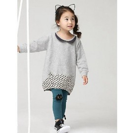 Girl's Casual/Daily Clothing Set,Rayon Spring / Fall Green / Gray  