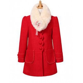 Girl's Casual/Daily Solid Trench Coat,Cotton Winter Pink / Red  