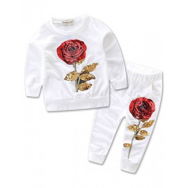 Girl Casual/Daily / Sports Solid Sets,Cotton Spring / Fall Long Sleeve Clothing Set  