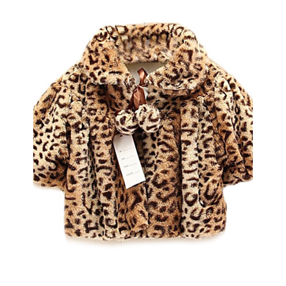 Girl's Leopard Jacket & Coat,Cotton Spring / Fall  