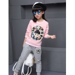 Girl's Casual/Daily Print Suit & BlazerCotton / Spandex Spring / Fall Pink  