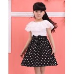 Girl's Dress,Cotton Blend Winter / Spring / Fall Black / Blue / Red  