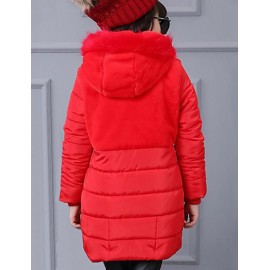 Girl's Casual/Daily Solid Down & Cotton Padded,Polyester Winter Black / Red  