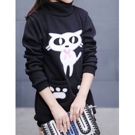 Girl Casual/Daily Solid Hoodie & Sweatshirt,Cotton Winter Long Sleeve Regular  