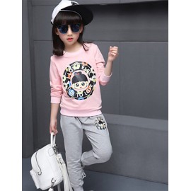 Girl's Casual/Daily Print Suit & BlazerCotton / Spandex Spring / Fall Pink  