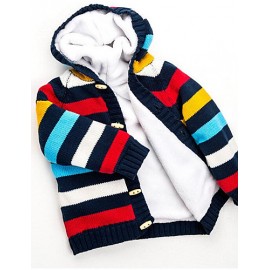 Girl Casual/Daily Striped Sets,Cotton Winter Long Sleeve Clothing Set  