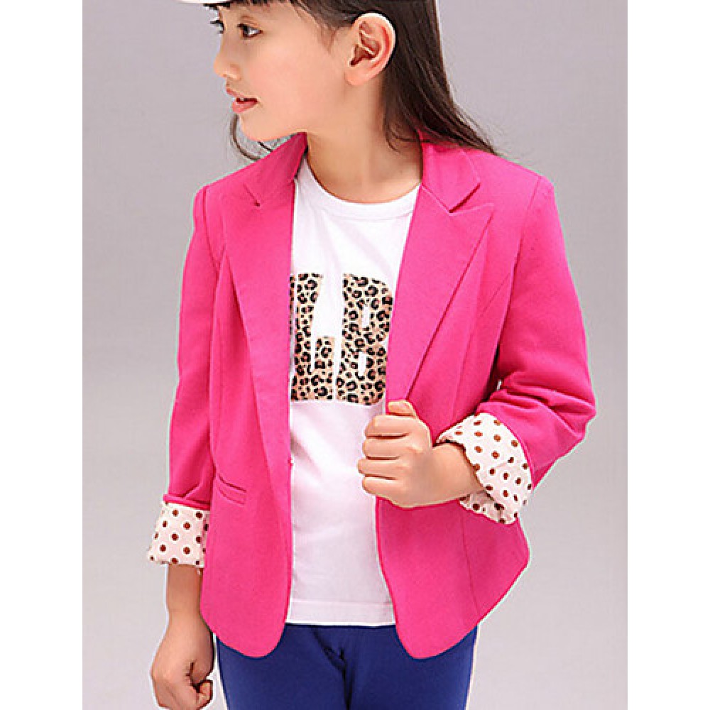 Girl's Solid Suit & Blazer,Cotton Blend Spring / Fall Red / Yellow  