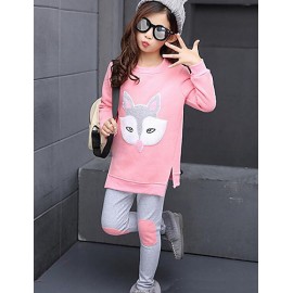 Girl Casual/Daily Patchwork Sets,Cotton Blend Winter / Spring / Fall Long Sleeve Clothing Set  