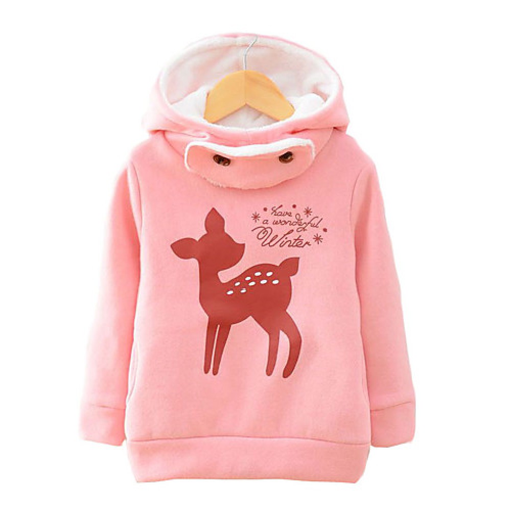 Girl's Cotton Cartoon Deer Fashion Spring/Fall/Winter Going out/Casual/Daily Warm Thickness Children Hoodies Sweater  