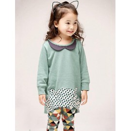 Girl's Casual/Daily Clothing Set,Rayon Spring / Fall Green / Gray  