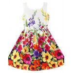 Girl's Fashion Flower Print  Party Princess Kids Clothing Lovely Princess Dresses (100% Cotton)  