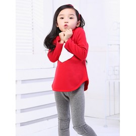 Girl's Summer/Spring/Fall Micro-elastic Medium Long Sleeve Clothing Sets (Cotton)  