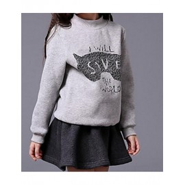 Girl Casual/Daily Solid Hoodie & Sweatshirt,Faux Fur All Seasons Spring  