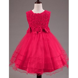 Girl's Summer Micro-elastic Medium Sleeveless Dresses/Clothing Sets (Cotton Blends/Lace/Organza)  