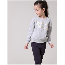 Girl Casual/Daily Solid Hoodie & Sweatshirt,Rayon Others Winter Long Sleeve  