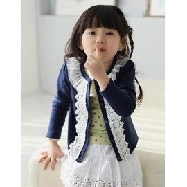 Girl's Solid Jacket & Coat,Cotton / Polyester Winter / Spring / Fall Blue / Pink  