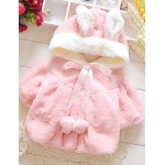 Girl's Casual/Daily Solid BlouseRabbit Fur Winter / Spring / Fall Pink / White  