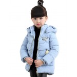 Girl's Casual/Daily Solid Down & Cotton Padded,Cotton Winter Blue / Pink / Red  