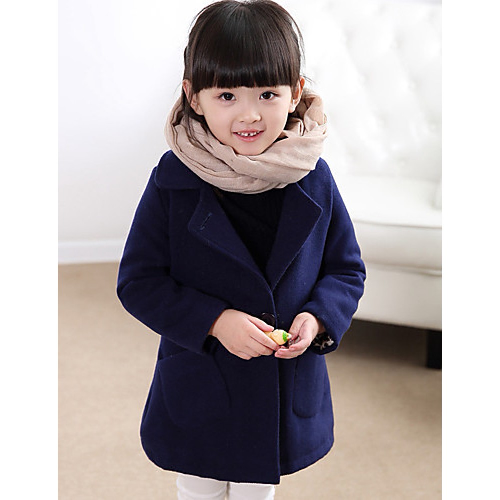 Girl's Casual/Daily Solid Down & Cotton Padded / Suit & BlazerWool / Polyester Winter Blue / Red  