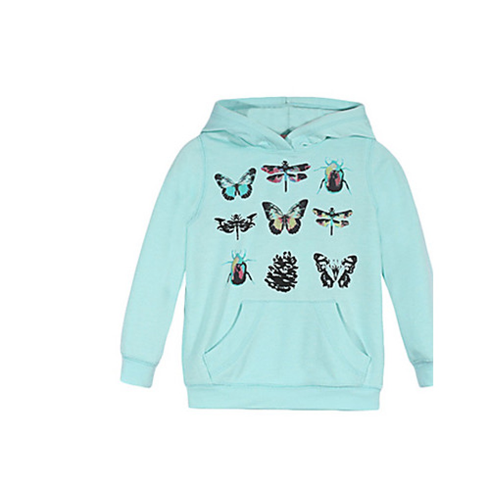 Girl's Hoodie & Sweatshirt,Cotton Winter Blue  