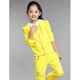 Girl's Cotton  Spring/Autumn Cartoon Pattern Sport Long Sleeve Three-piece Set  