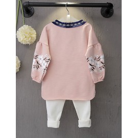 Girl's Casual/Daily Floral Clothing SetRayon Spring / Fall Pink  