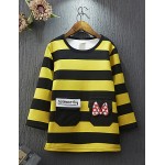 Girl's Casual/Daily Striped Hoodie & SweatshirtCotton / Rayon Winter / Spring / Fall Black / Yellow  