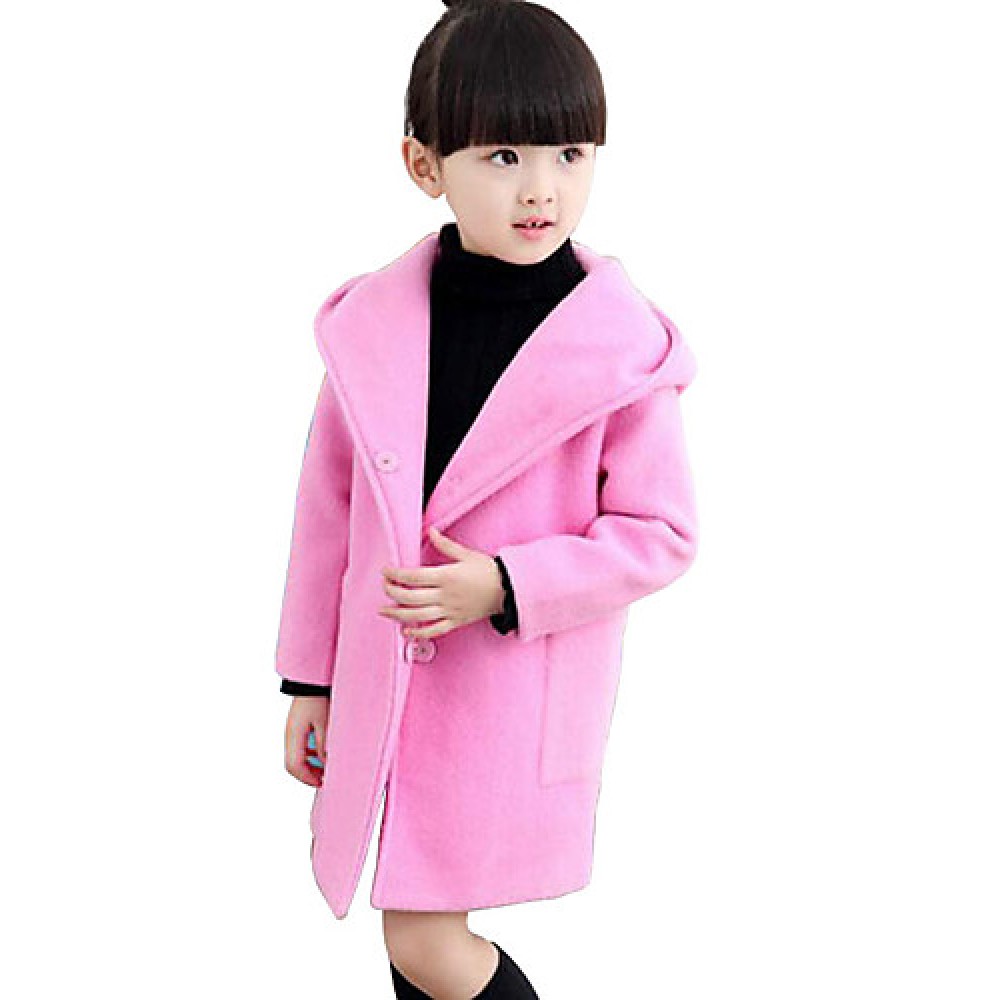 Girl's Casual/Daily Solid Suit & Blazer / Jacket & Coat,Rayon Winter / Spring / Fall Pink / Red / Gray  