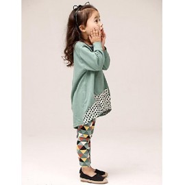 Girl's Casual/Daily Clothing Set,Rayon Spring / Fall Green / Gray  