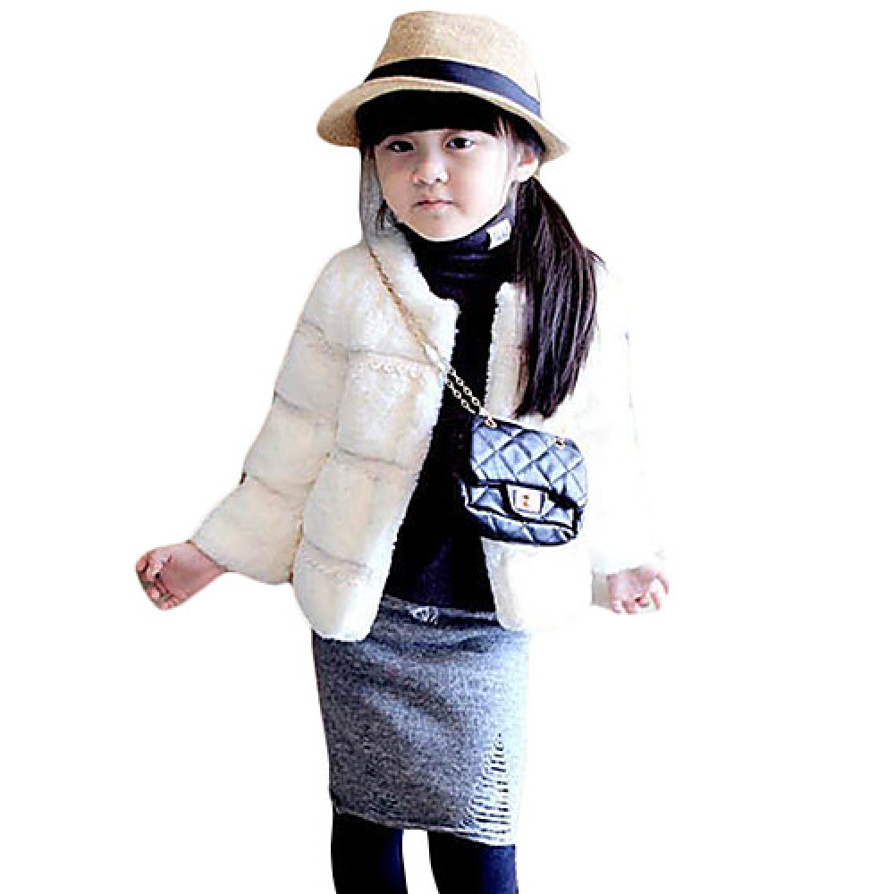 Girl Casual/Daily Solid Suit & Blazer,Cotton Winter Long Sleeve  