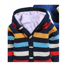 Girl Casual/Daily Striped Sets,Cotton Winter Long Sleeve Clothing Set  