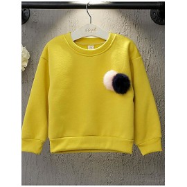 Girl's Casual/Daily Solid Hoodie & SweatshirtCotton Winter / Fall Pink / Yellow  