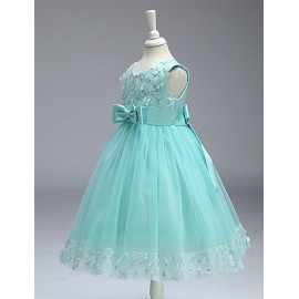 Girls' Embroidery Bowknot Formal Party Princess Bridal Fancy Dress All Seasons Sleeveless Party Dress  