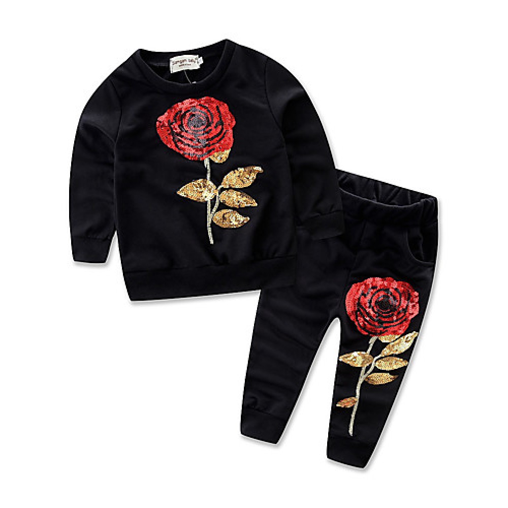 Girl Casual/Daily / Sports Solid Sets,Cotton Spring / Fall Long Sleeve Clothing Set  